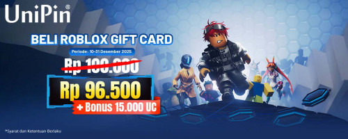 Beli Roblox Gift Card Dapatkan Bonus Cashback hingga 15.000 UniPin Credits!